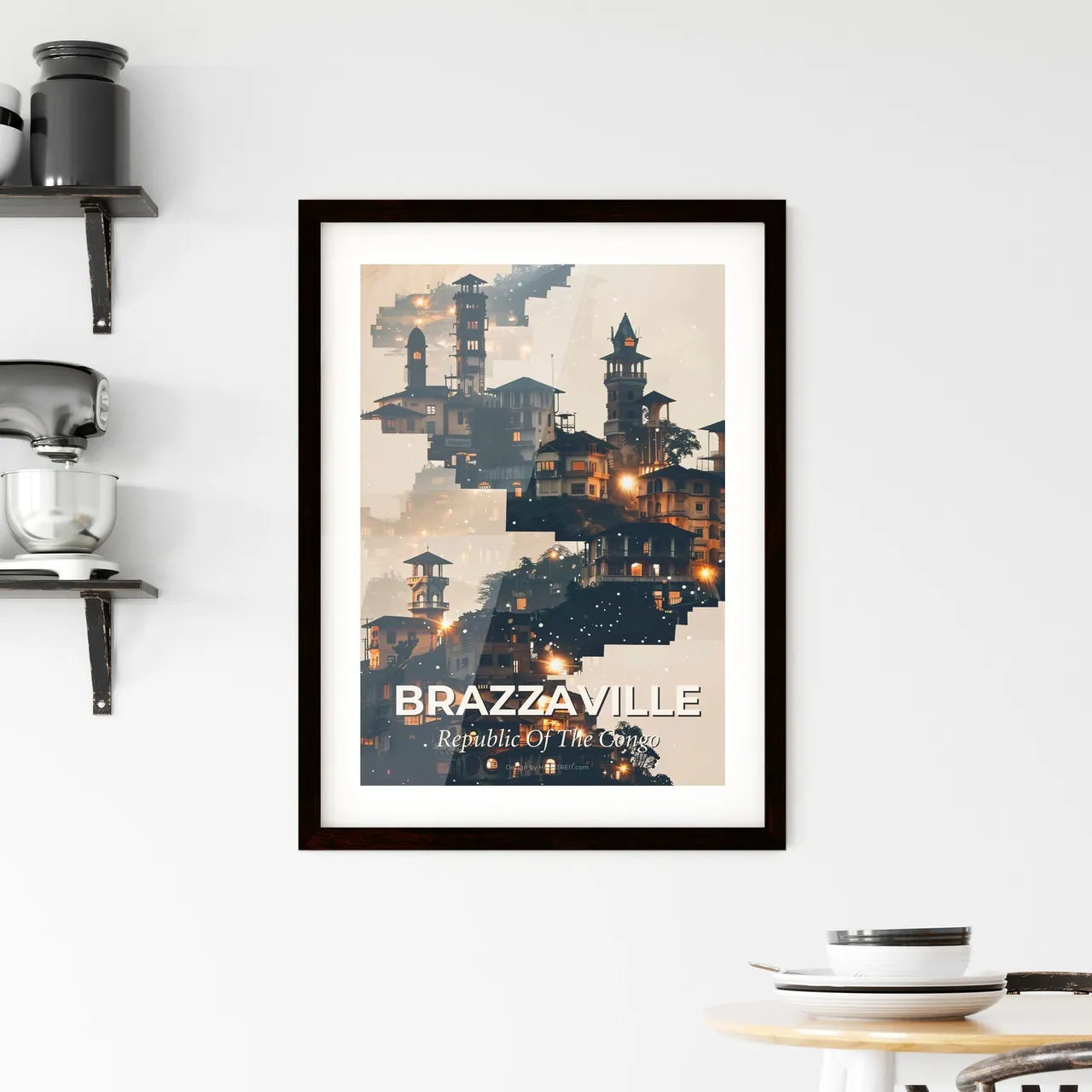 Brazzaville Cityscape Composite Artwork Framed Print