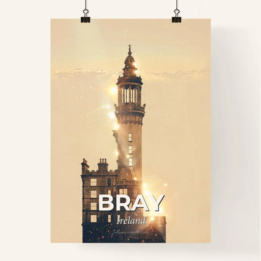 Bray Ireland Skyline Cityscape Silhouette Art Poster Poster