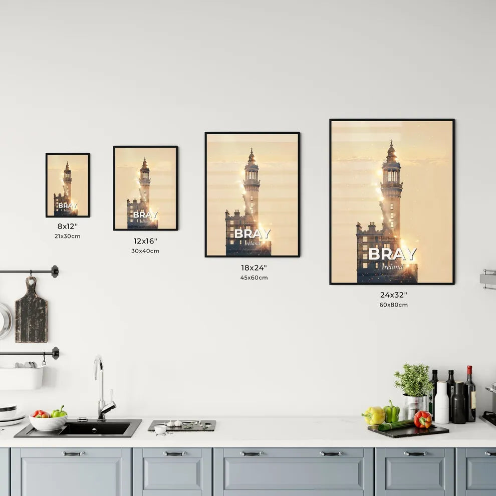 Bray Ireland Skyline Cityscape Silhouette Art Poster Office Art