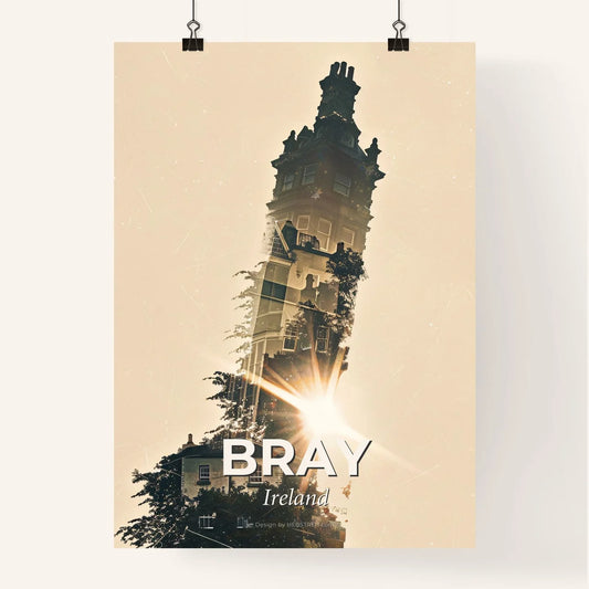 Bray Cityscape Silhouette Poster with Sparkles Poster
