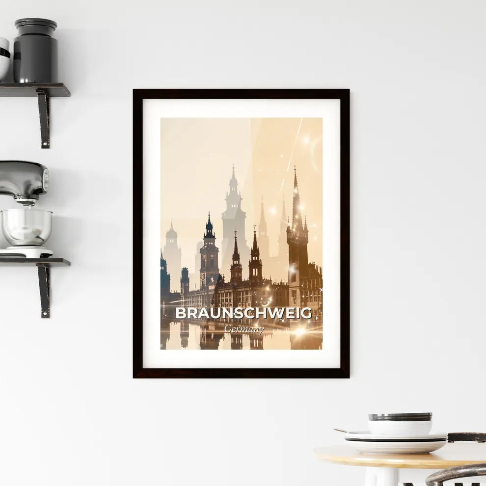 Braunschweig Skyline Composite Art Poster Framed Print