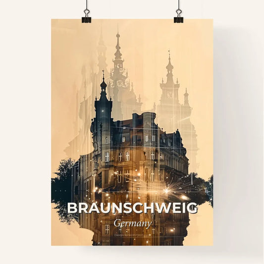 Braunschweig Skyline Silhouette Art Poster Poster
