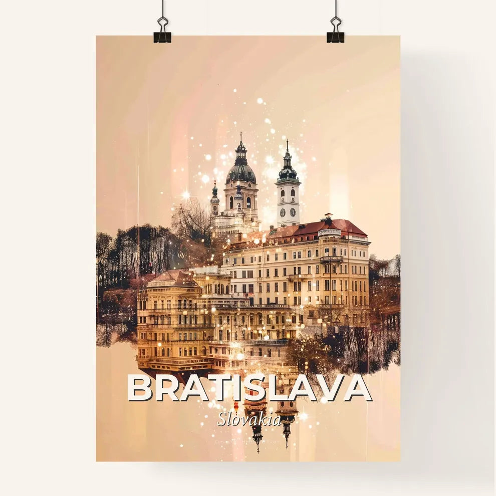 Bratislava Double Exposure Cityscape Poster Poster