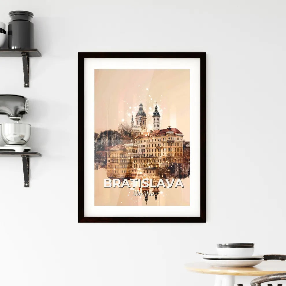 Bratislava Double Exposure Cityscape Poster Framed Print