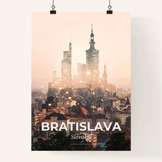 Bratislava Skyline Poster Art: Pastel Reflections Poster