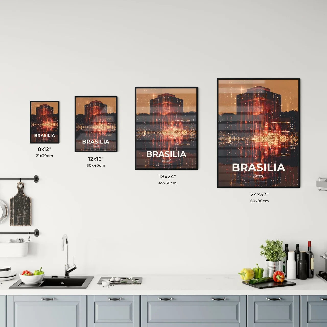 Brasilia City Skyline Art Posters Office Art