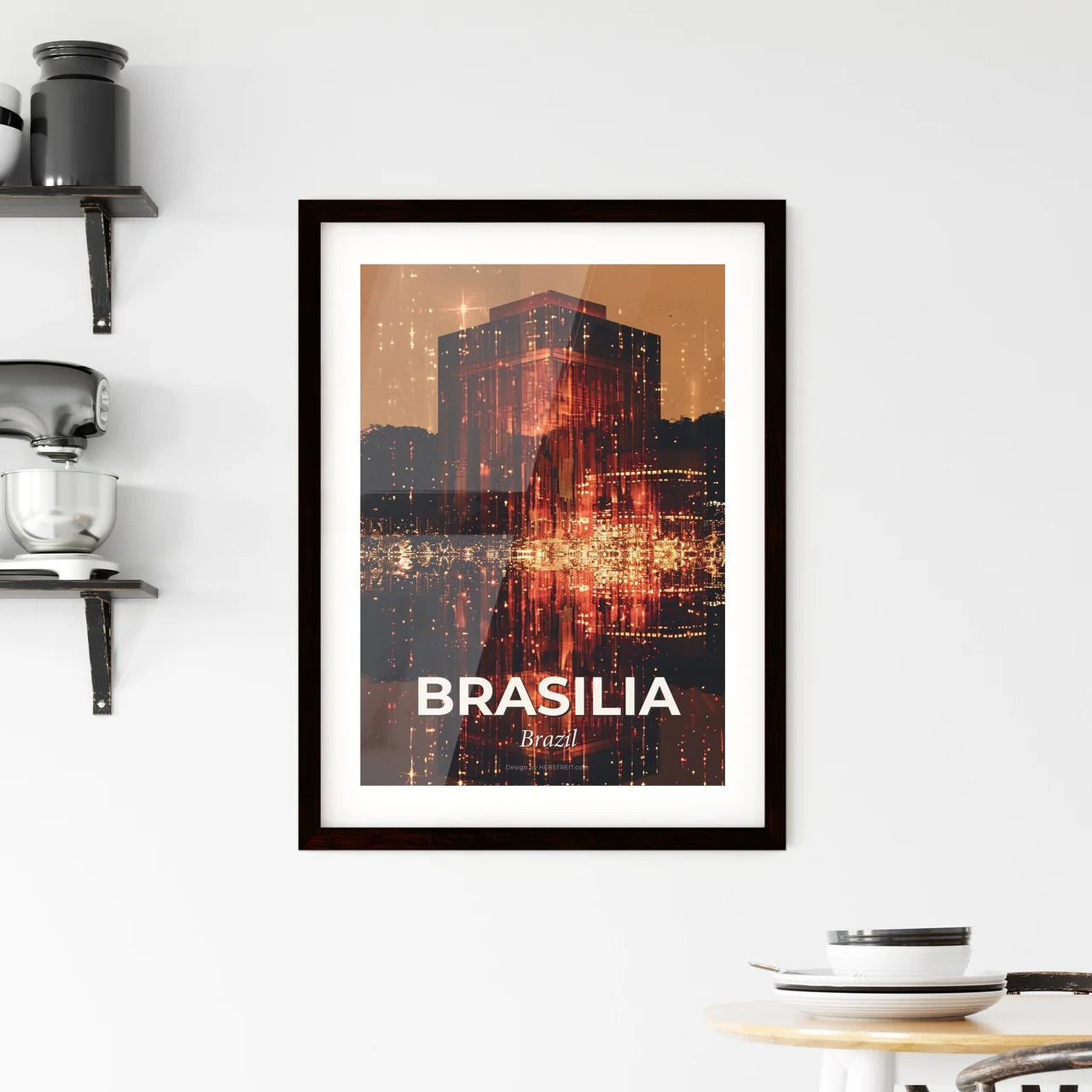 Brasilia City Skyline Art Posters Framed Print
