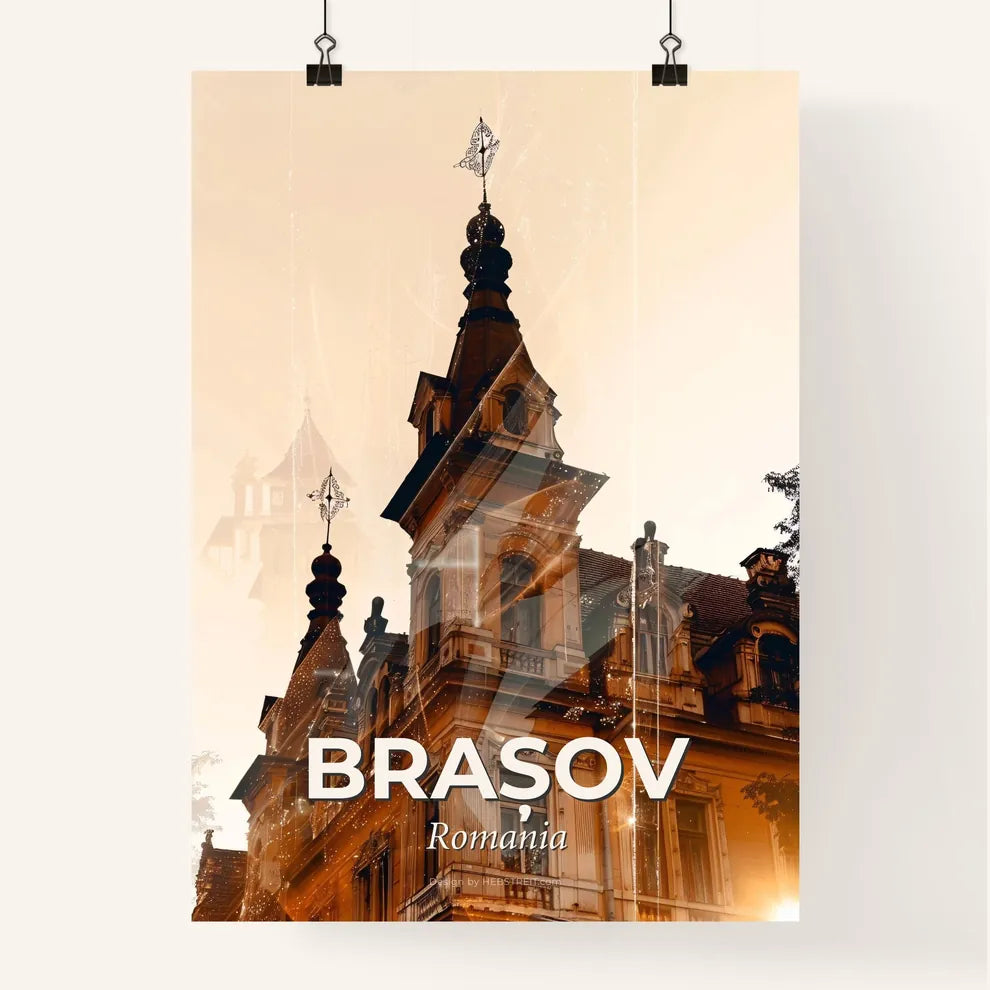Brasov Romania City Skyline Iconic Architecture Poster Poster