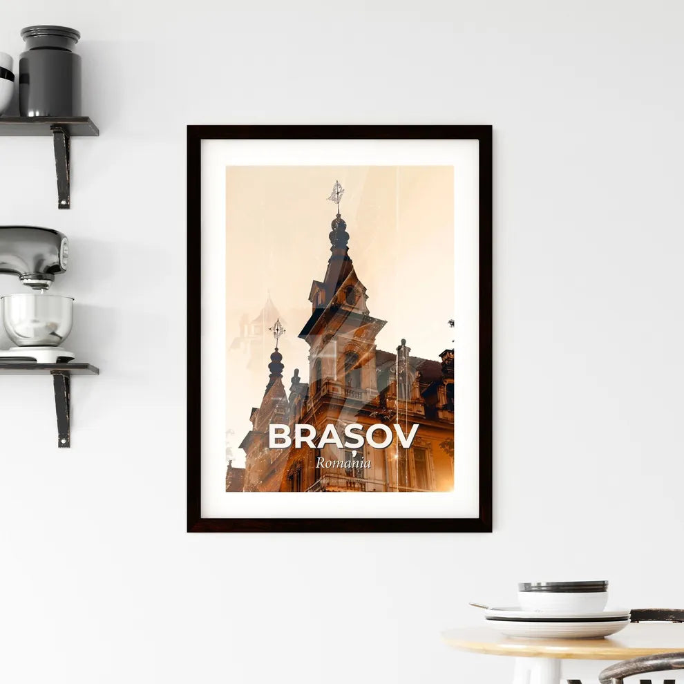 Brasov Romania City Skyline Iconic Architecture Poster Framed Print