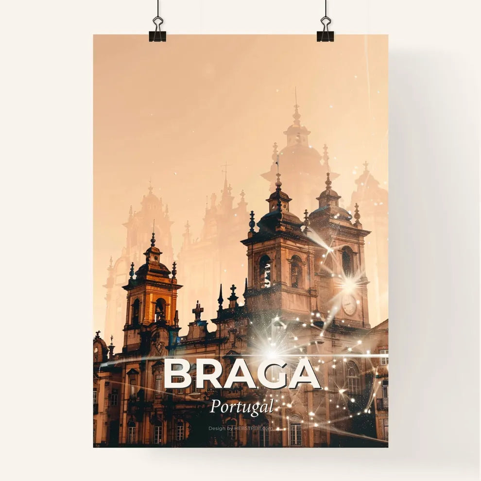 Braga Skyline Composite Art Cityscape Poster Poster