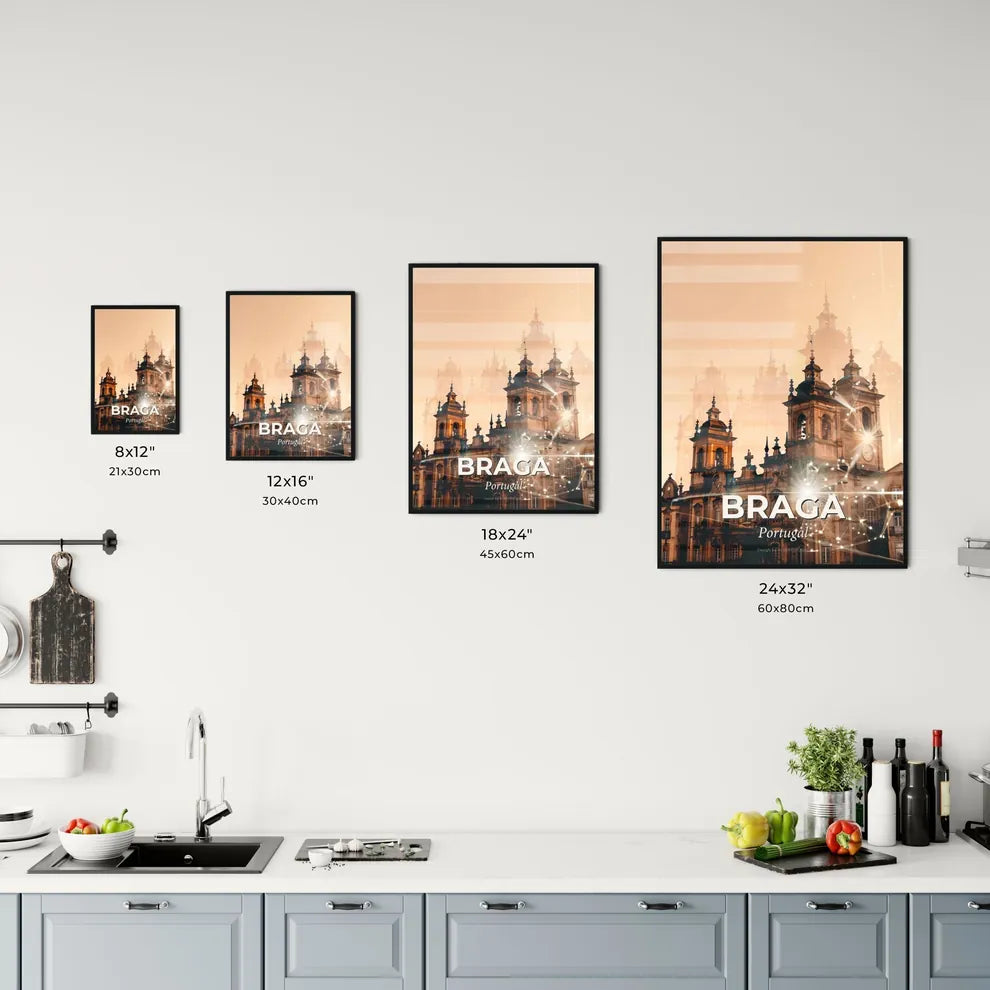 Braga Skyline Composite Art Cityscape Poster Office Art