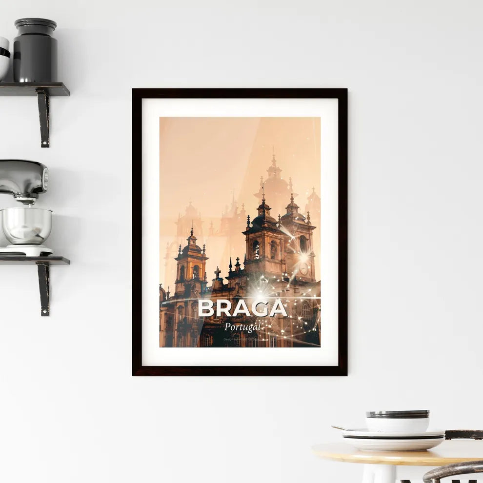 Braga Skyline Composite Art Cityscape Poster Framed Print