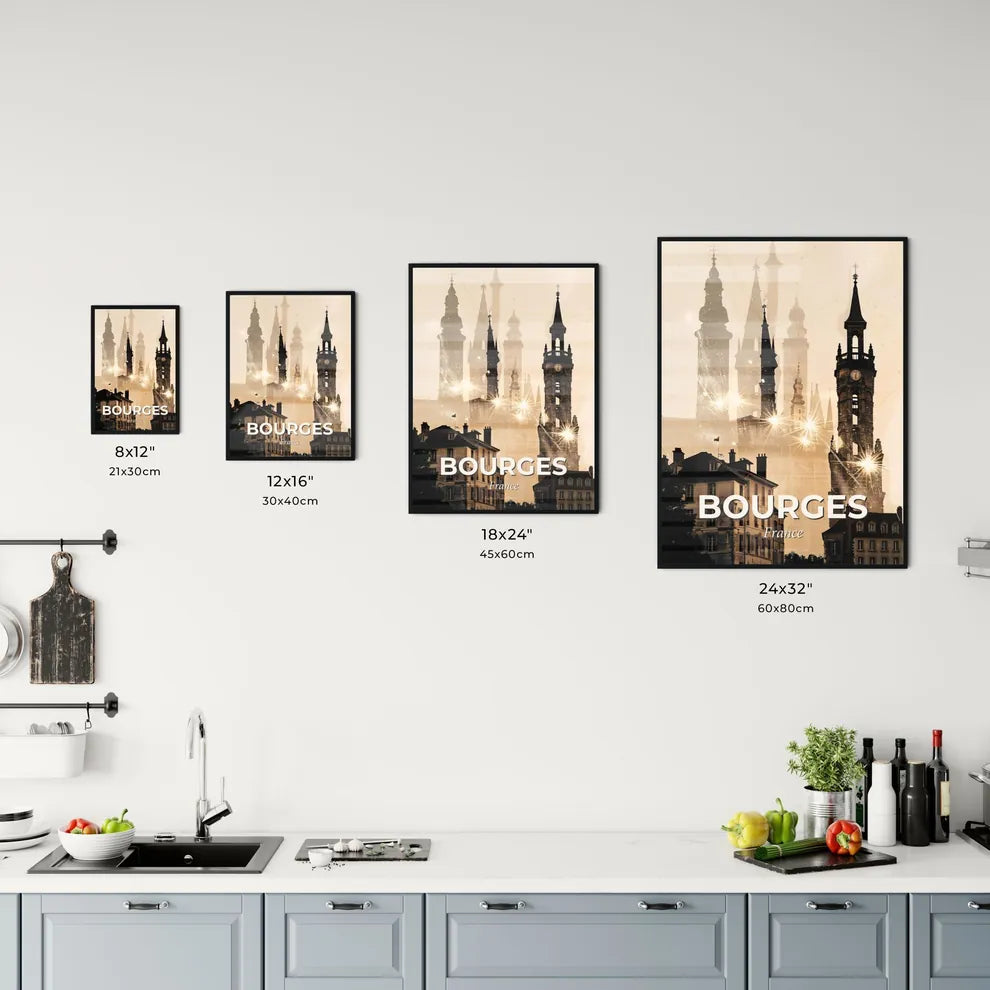 Bourges Skyline Composite Art Double Exposure Office Art