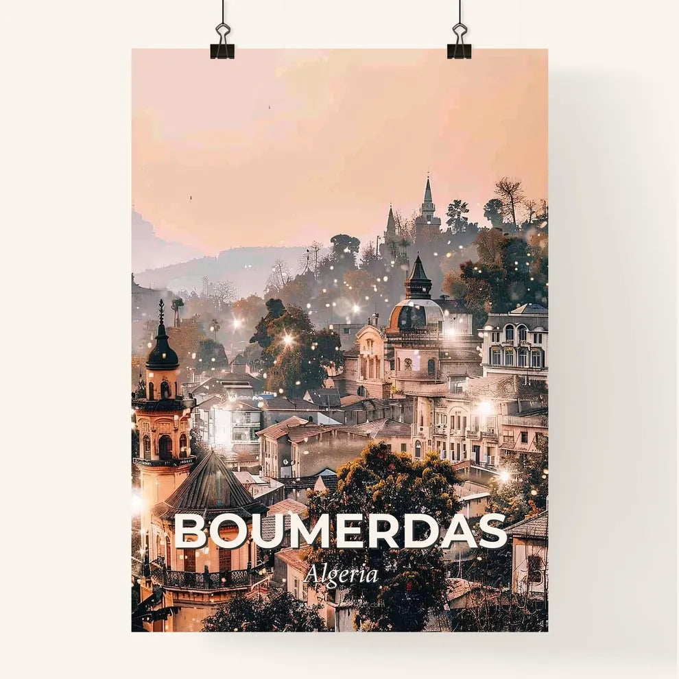 Boumerdas Double Exposure Skyline Vibrant Art Poster Poster