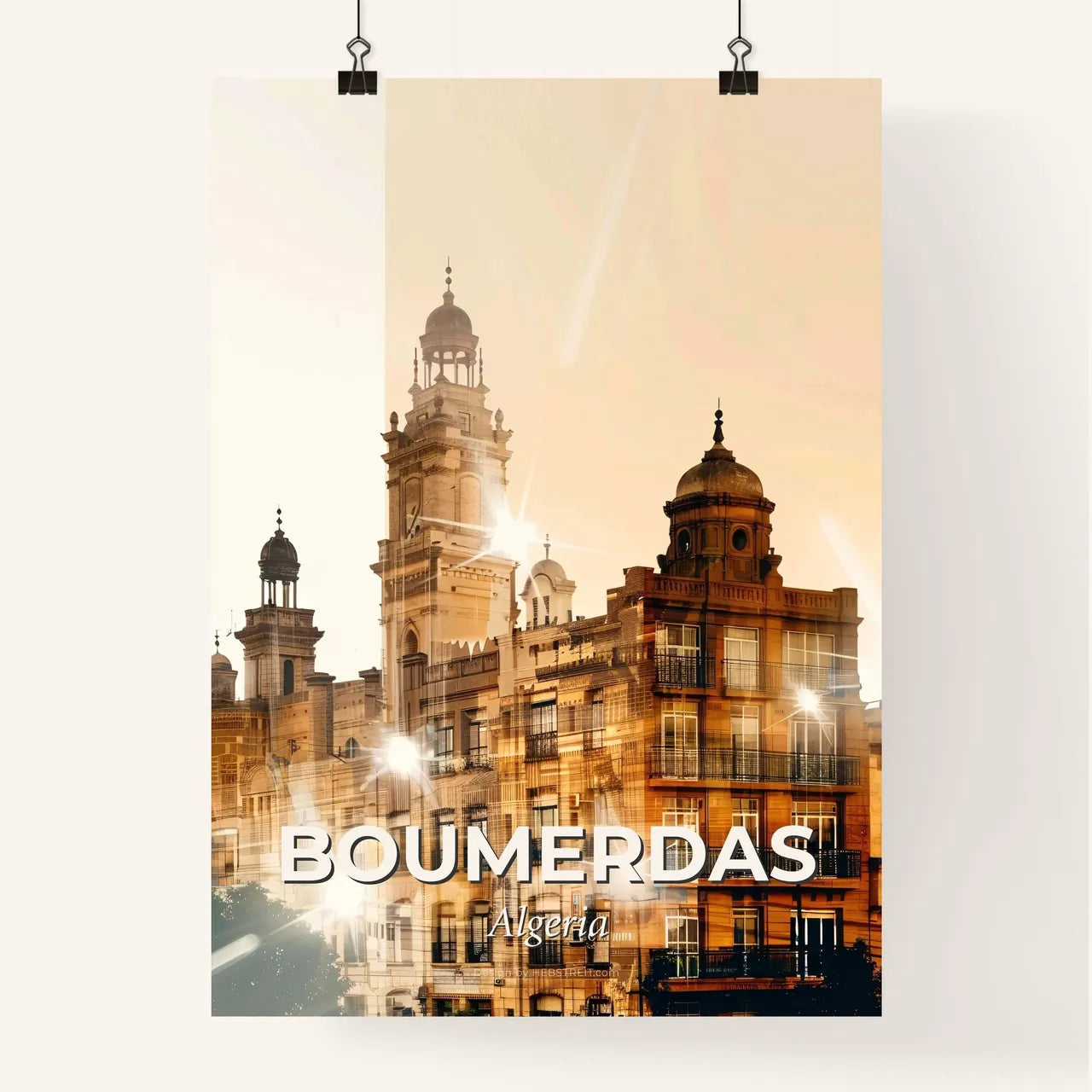 Boumerdas Skyline Double Exposure Poster Poster