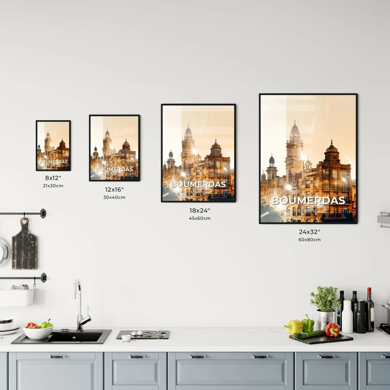 Boumerdas Skyline Double Exposure Poster Office Art
