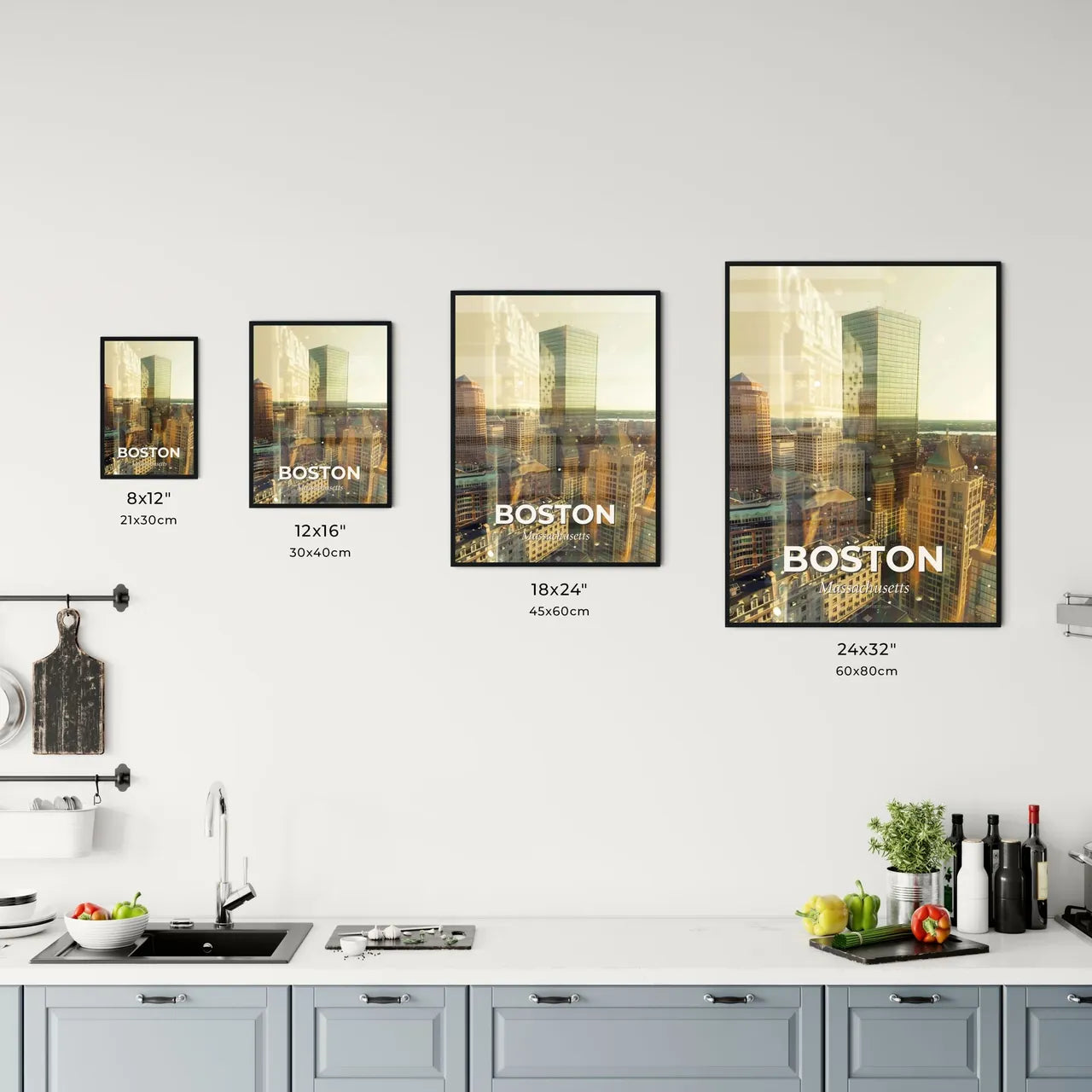 Boston Skyline: Beantown's Sparkly Mosaic Office Art