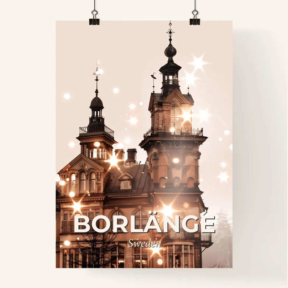 Borlänge Skyline Double Exposure Art Print Poster