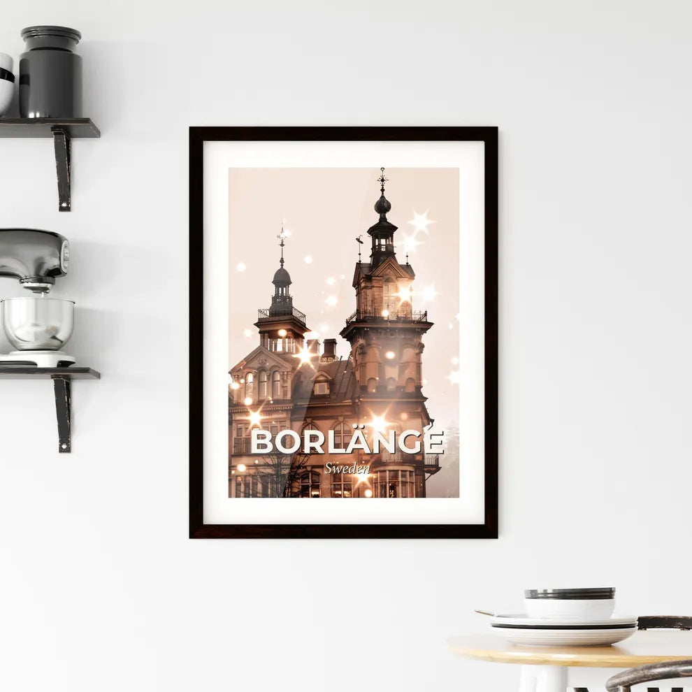 Borlänge Skyline Double Exposure Art Print Framed Print