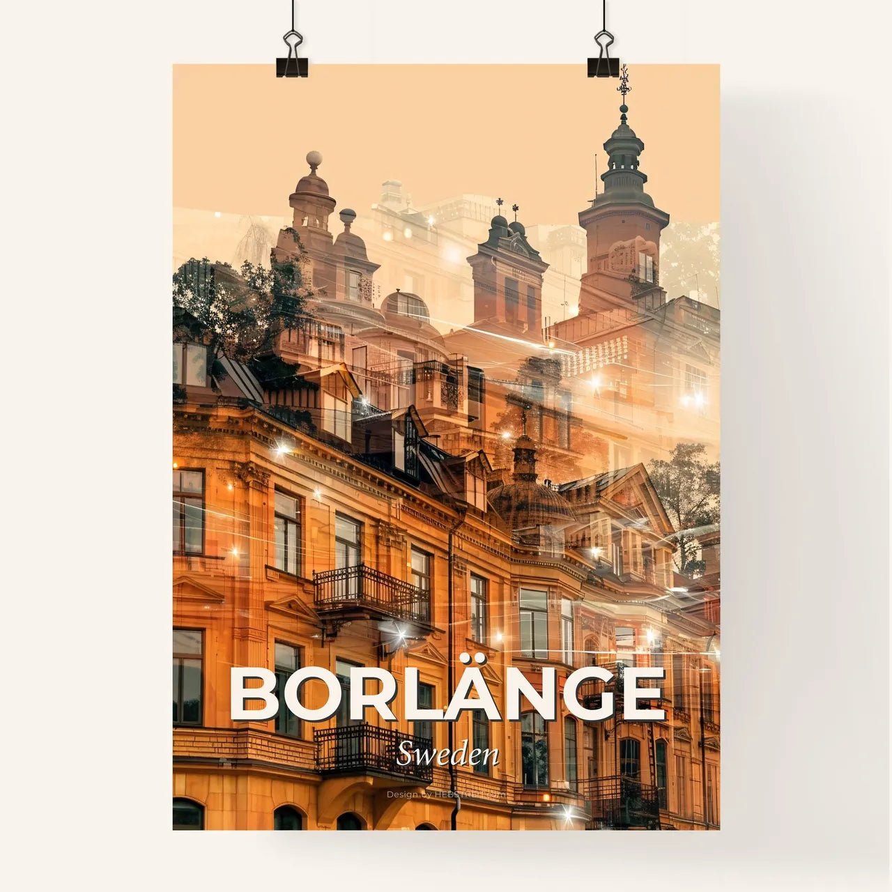 Borlänge City Skyline Architecture Poster Poster