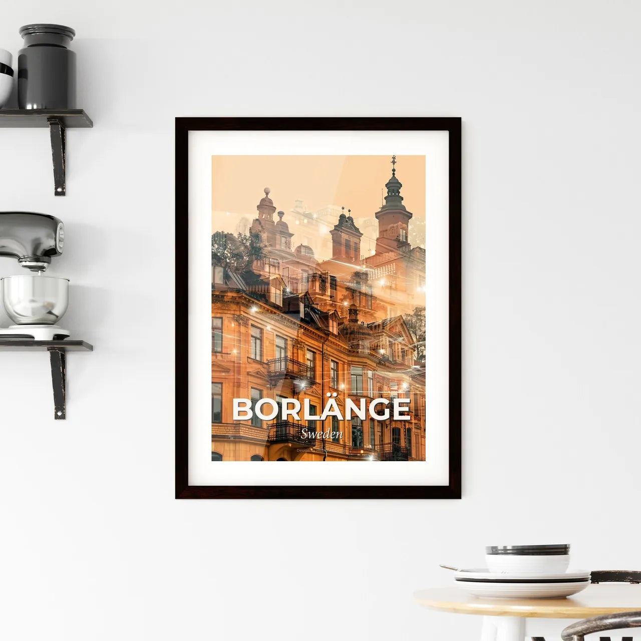 Borlänge City Skyline Architecture Poster Framed Print