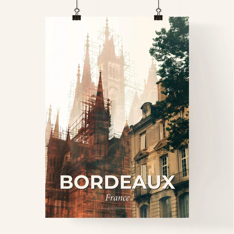 Bordeaux France Iconic Skyline Art Poster Poster