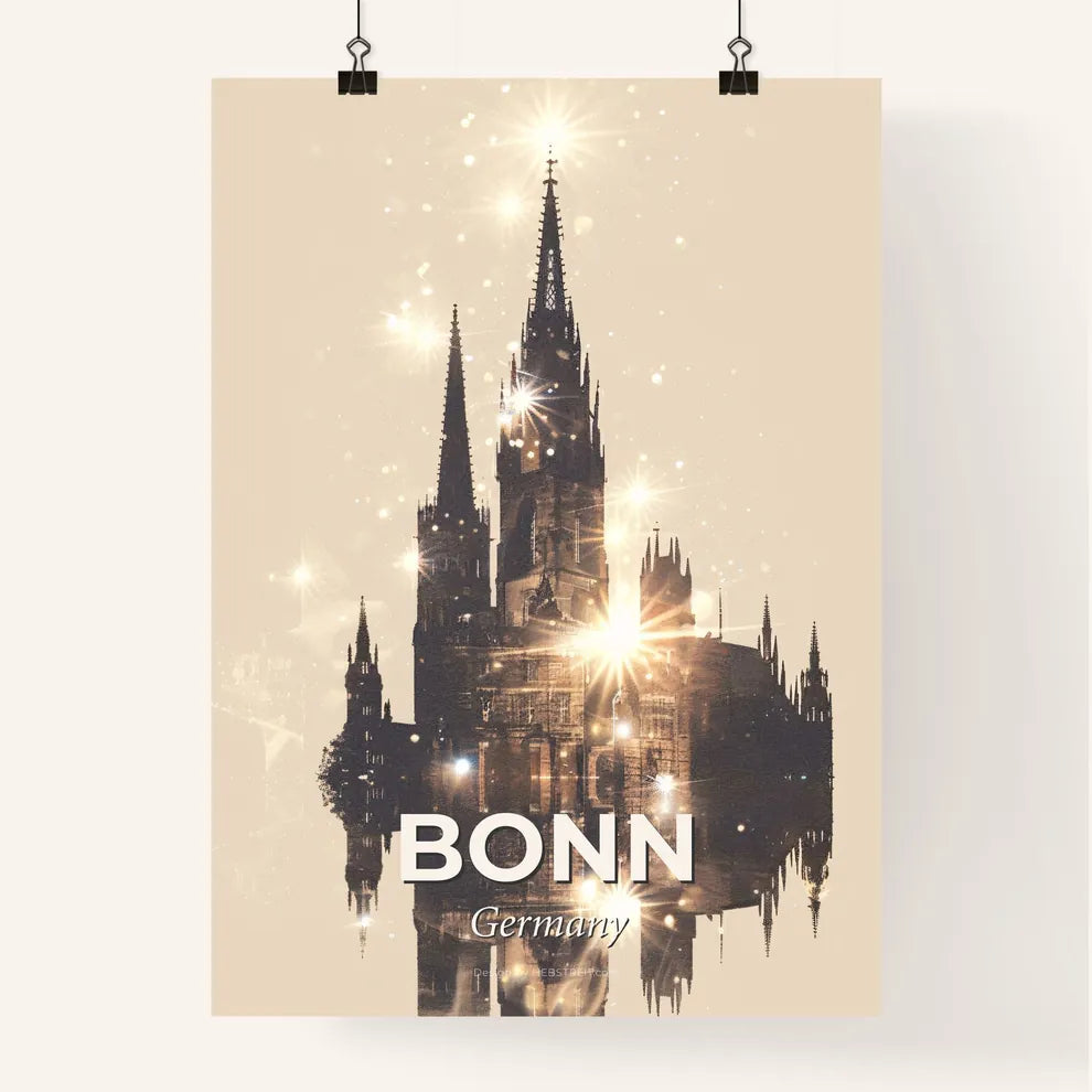 Bonn Skyline Double Exposure Composite Art Poster Poster