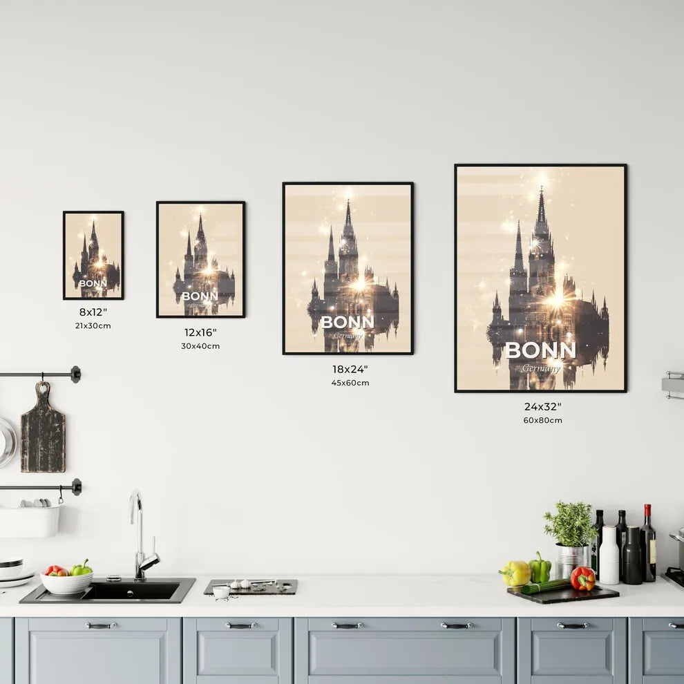 Bonn Skyline Double Exposure Composite Art Poster Office Art