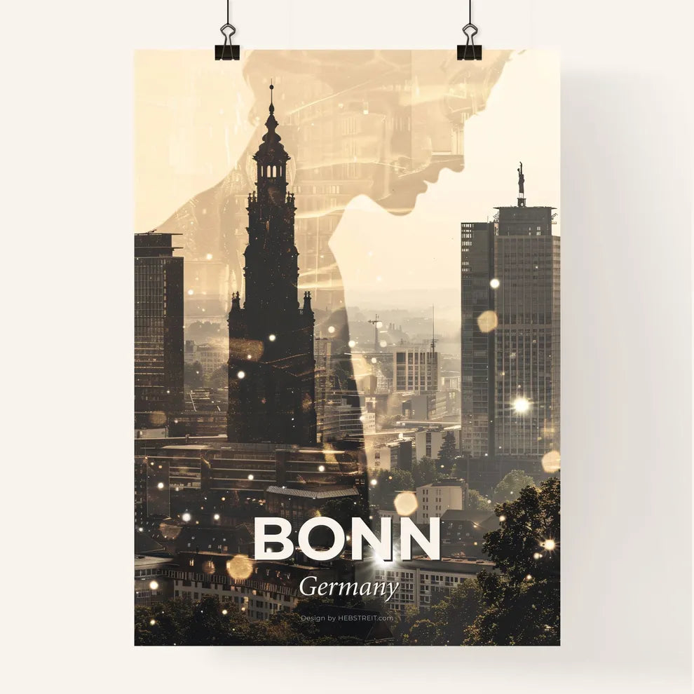 Bonn Skyline Panorama Pastel Poster Artwork Poster