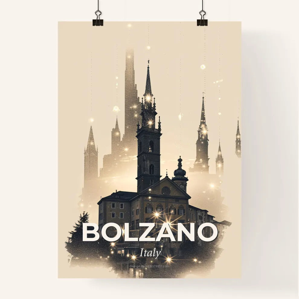Bolzano Skyline Art City Lights Poster Poster