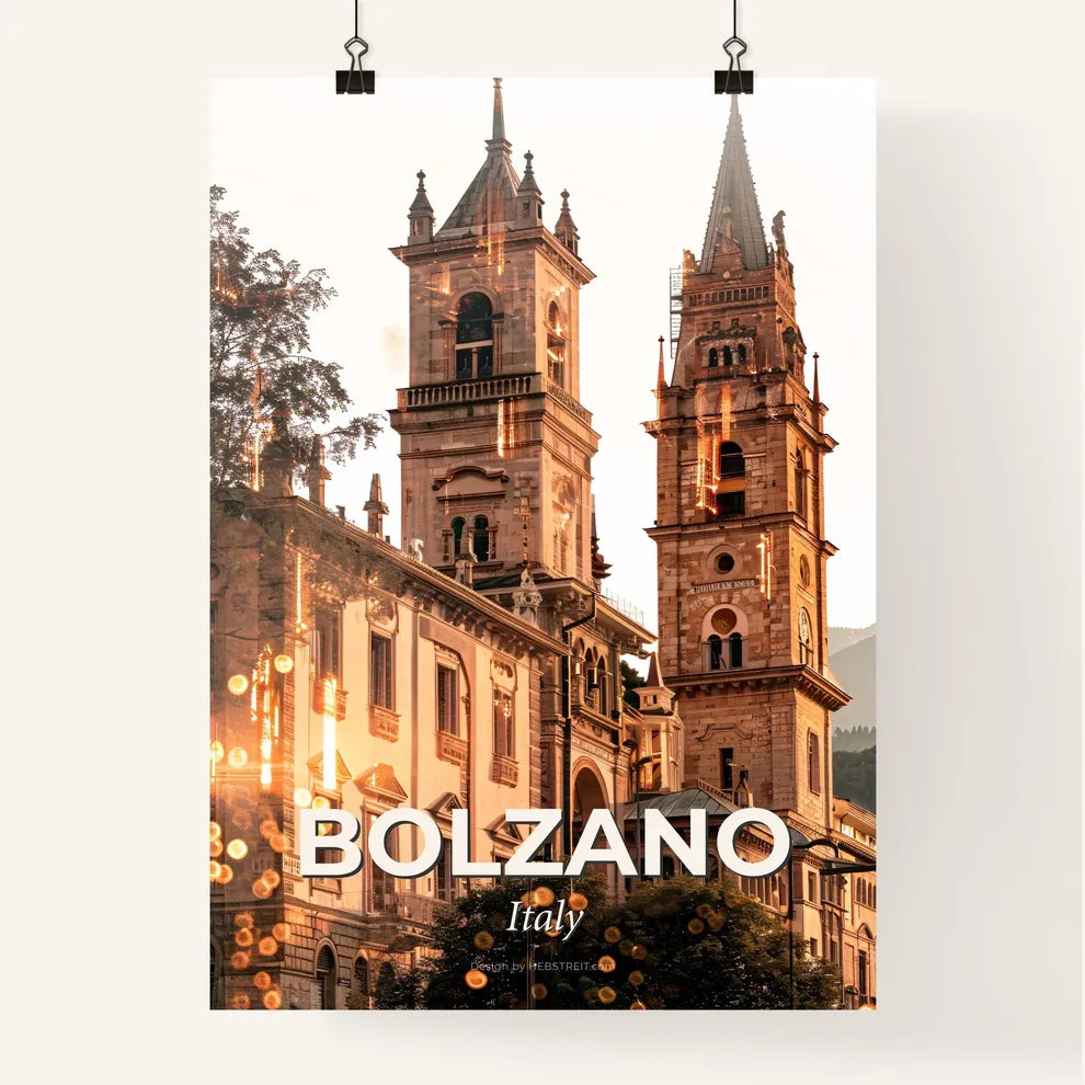 Bolzano Skyline Panorama Composite Art Poster Poster