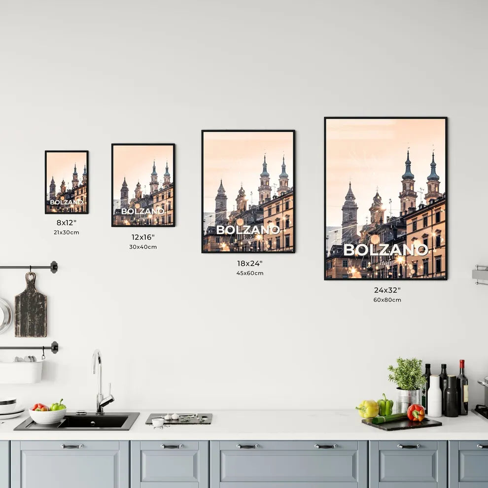 Bolzano Skyline Iconic Architecture Poster Art Office Art