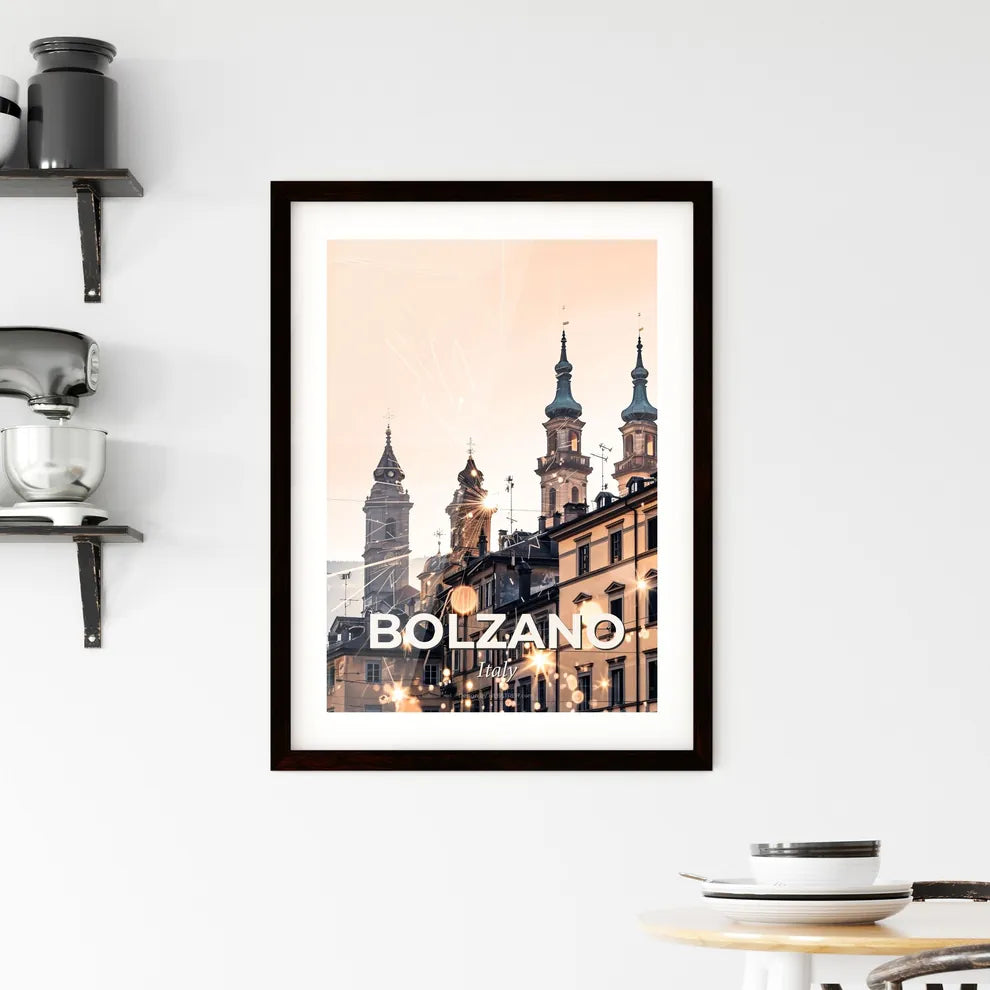 Bolzano Skyline Iconic Architecture Poster Art Framed Print