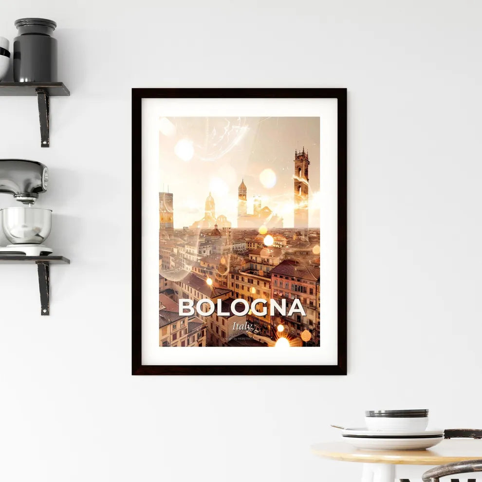 Bologna Italy Skyline Poster Artwork Framed Print