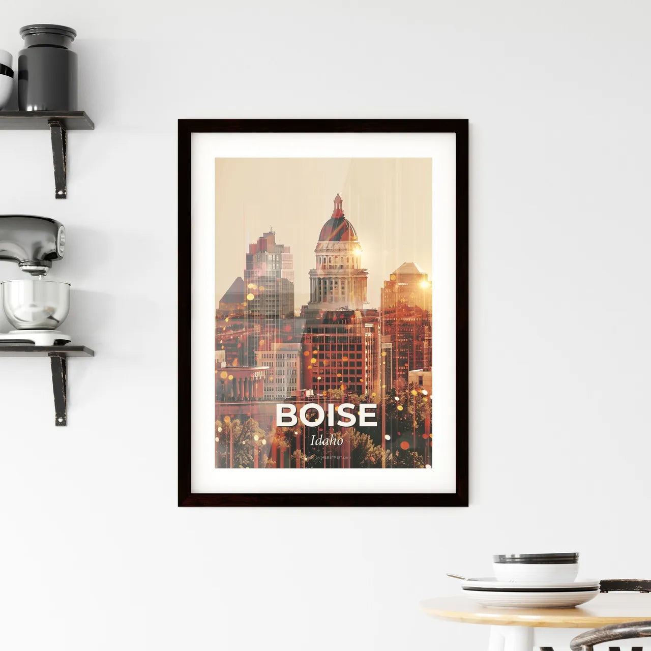 Boise Idaho City LIGHTS and ARCHITECTURE Art Framed Print