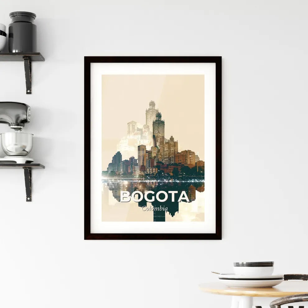 Bogota City Icon Art Design Night Paper Framed Print