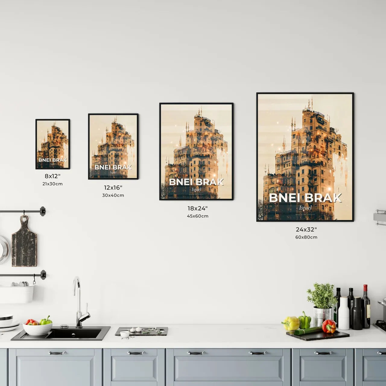 Bnei Brak Skyline Double Exposure Composite Art Office Art