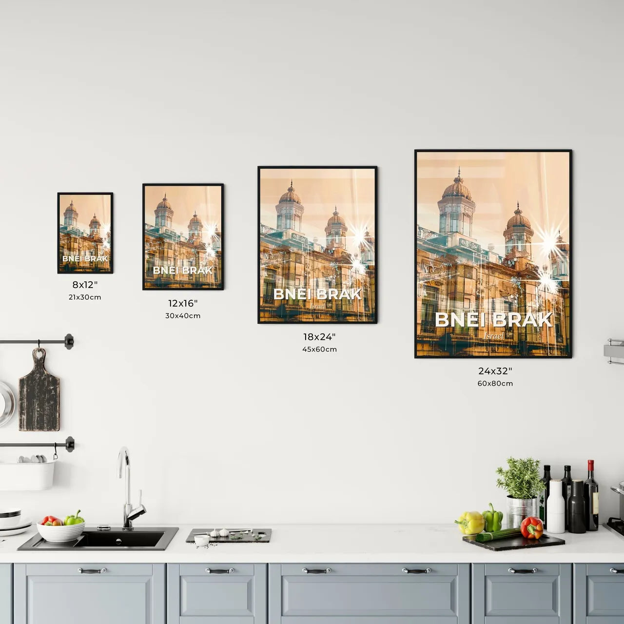 Bnei Brak: Multidimensional Cityscape Poster Art Office Art