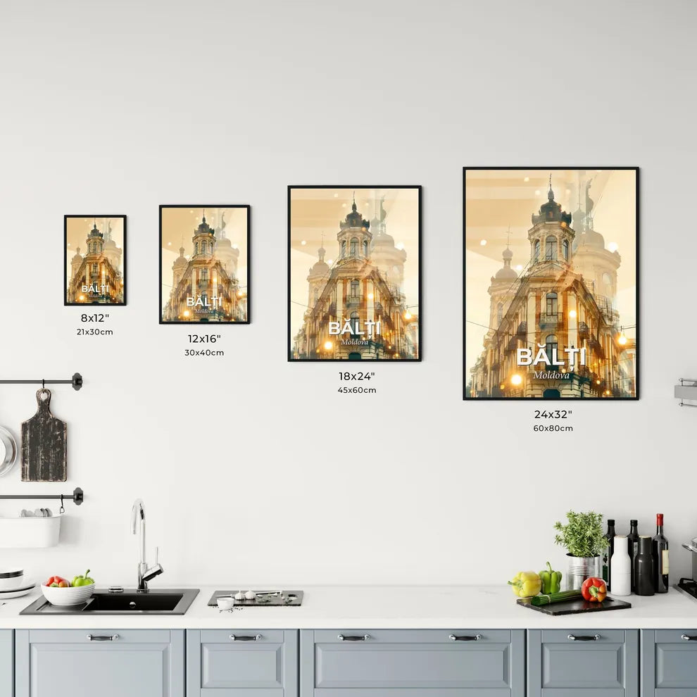 BalÈ›i Skyline Double Exposure Poster Office Art