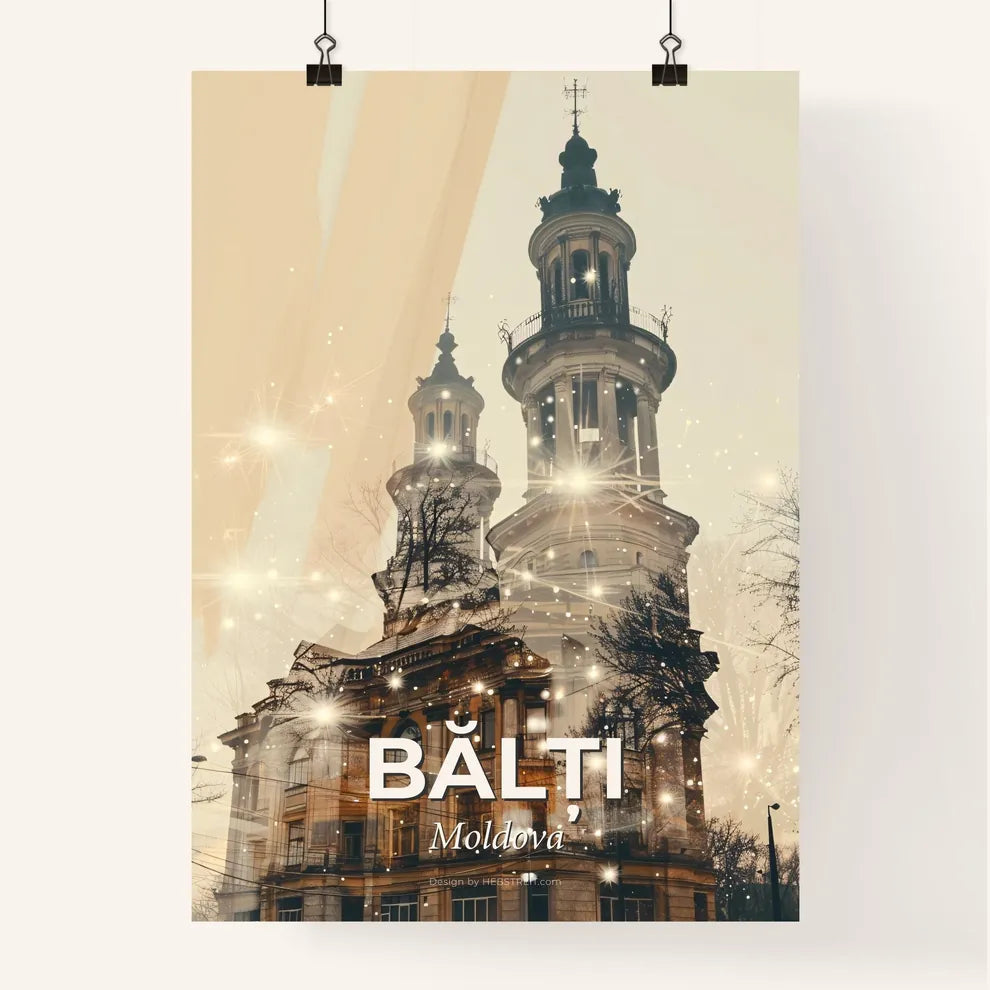 Bălți city architecture skyline poster print Poster