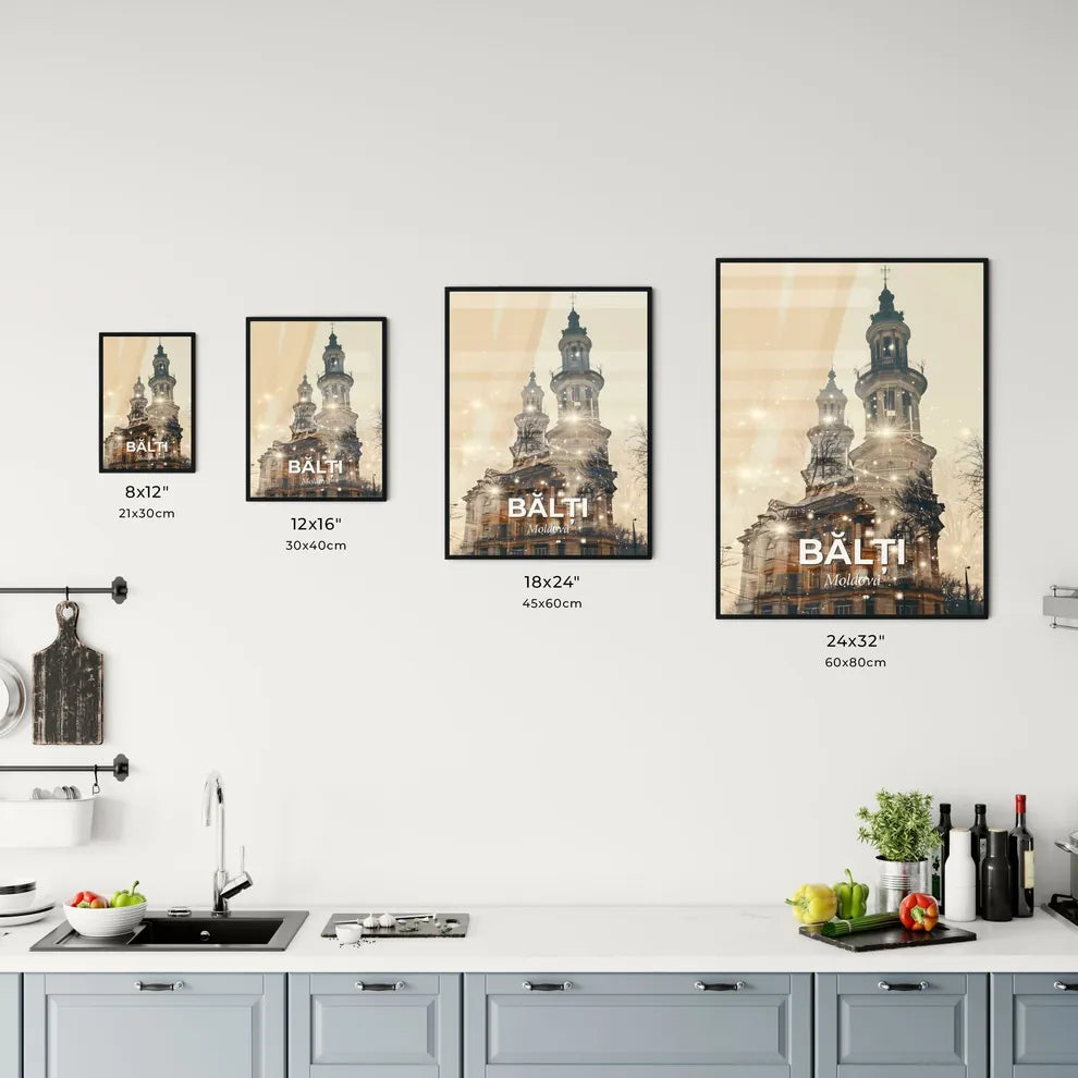Bălți city architecture skyline poster print Office Art