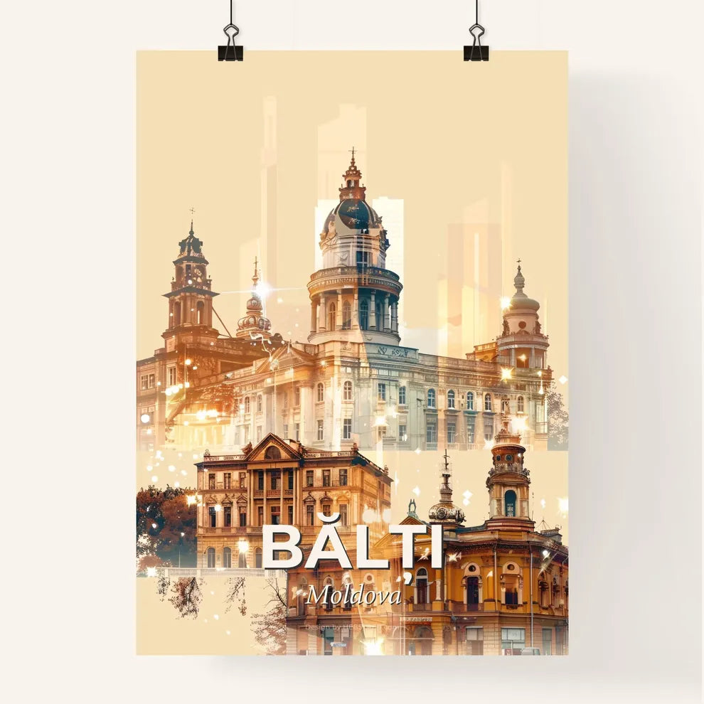 Balti Moldova City Lights Panorama Artwork Poster