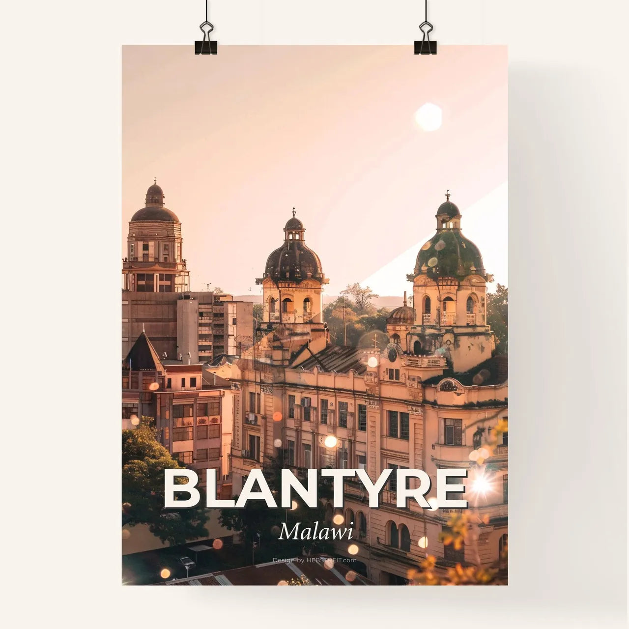 Blantyre Malawi City Skyline Sunset Silhouette Poster