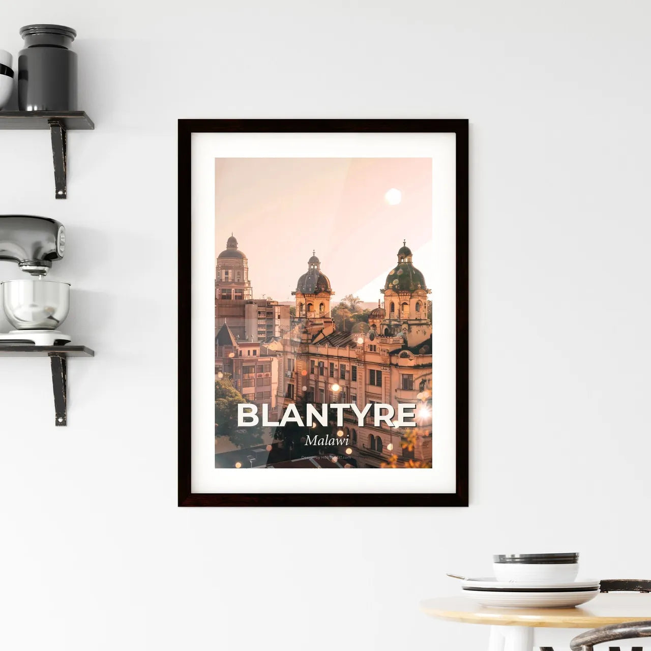 Blantyre Malawi City Skyline Sunset Silhouette Framed Print