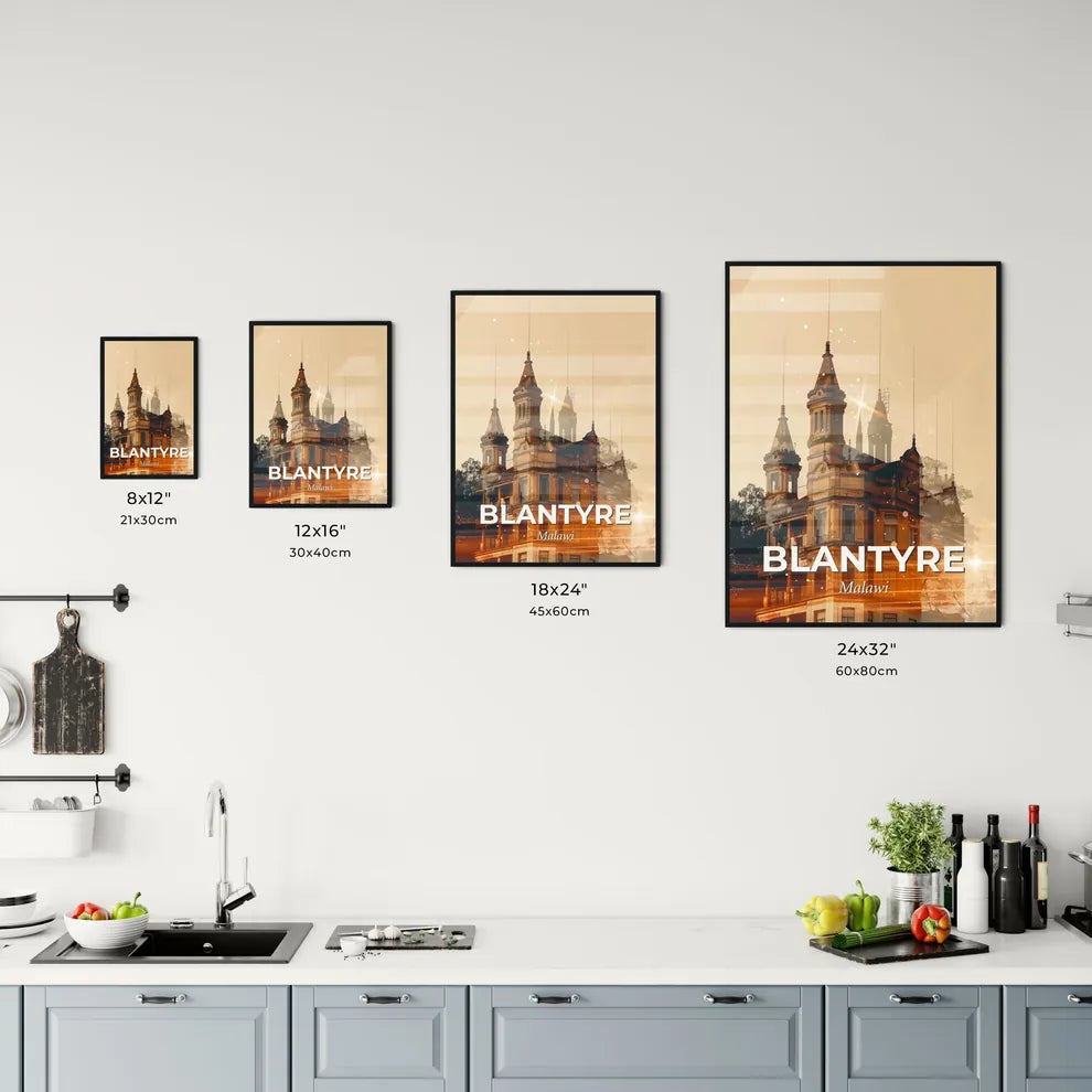Blantyre Skyline Double Exposure Poster Art Office Art