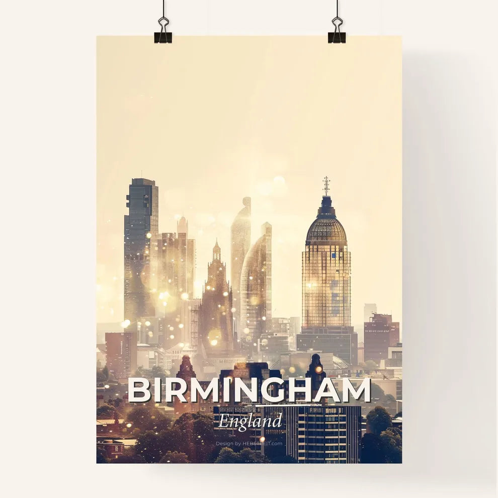 Birmingham City Skyline Composite Poster Art Poster