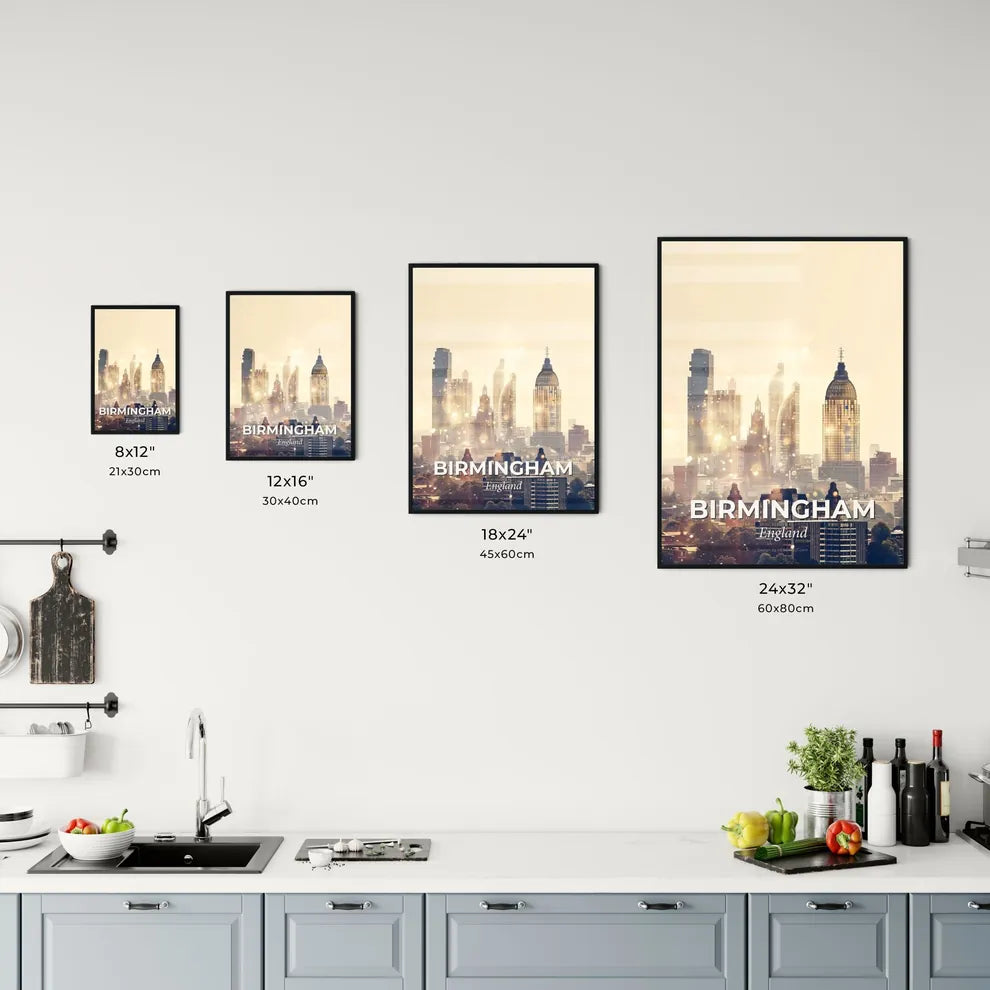 Birmingham City Skyline Composite Poster Art Office Art