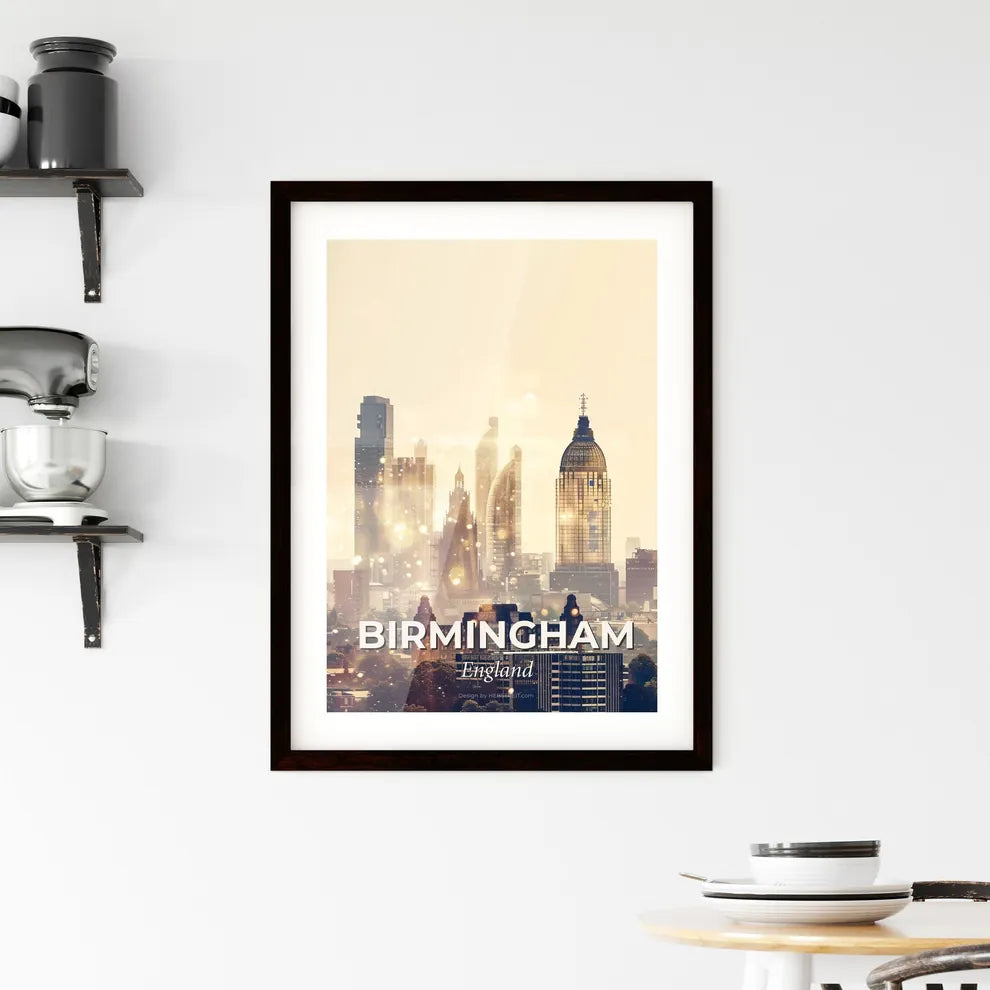 Birmingham City Skyline Composite Poster Art Framed Print
