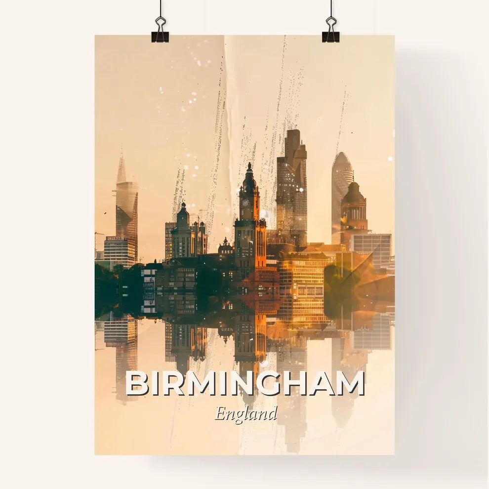 Birmingham, England: City Skyline Art Poster