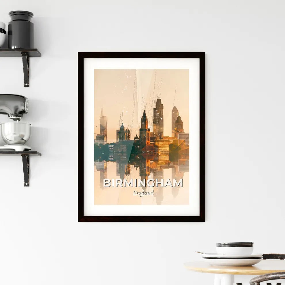 Birmingham, England: City Skyline Art Framed Print